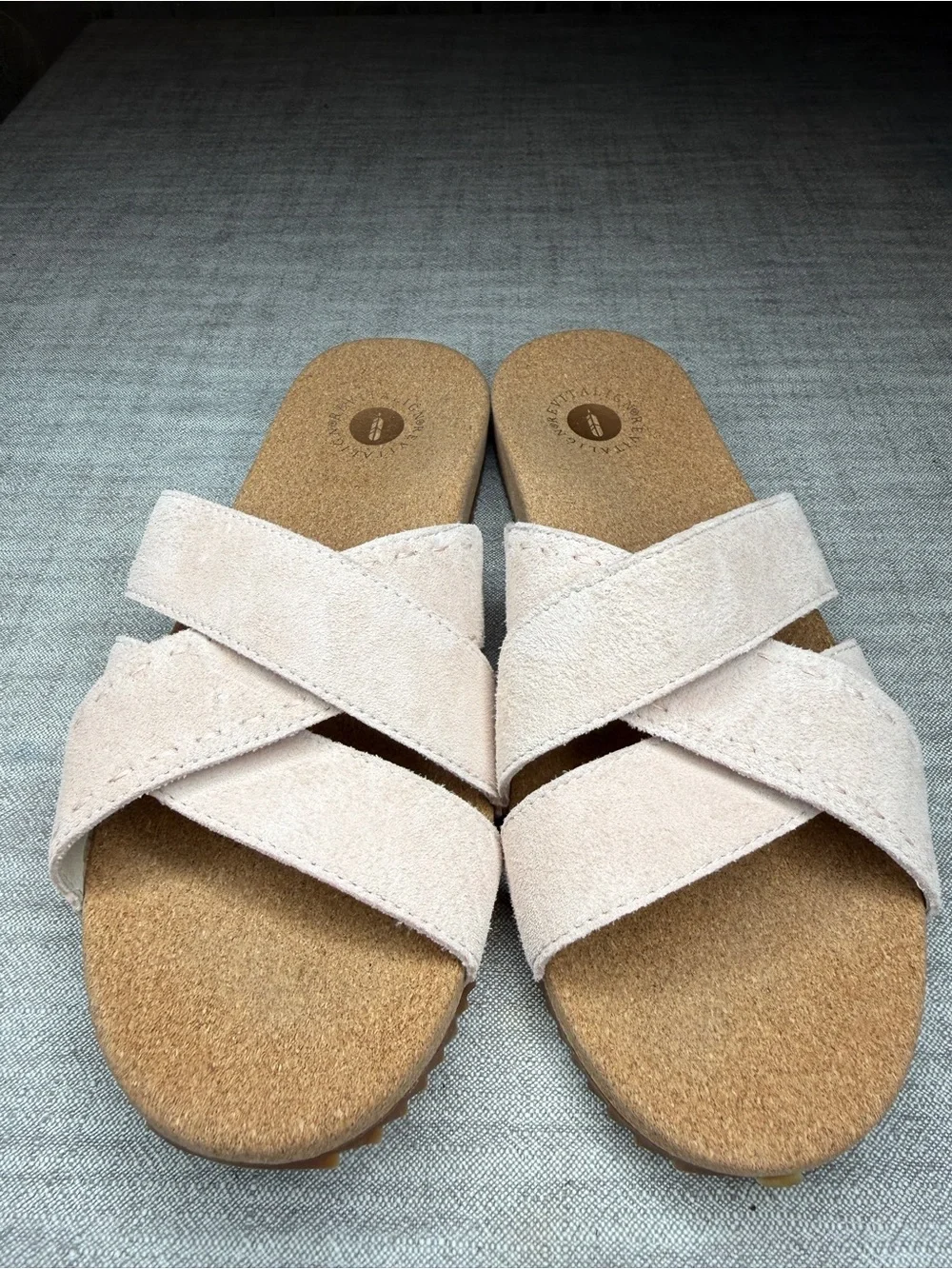 Revitalign Eden Suede Slide Sandals Blush Pink Size 7